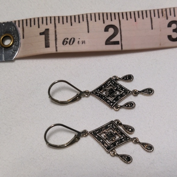 Sterling Silver Chandelier Dangle Earrings - Picture 2 of 3